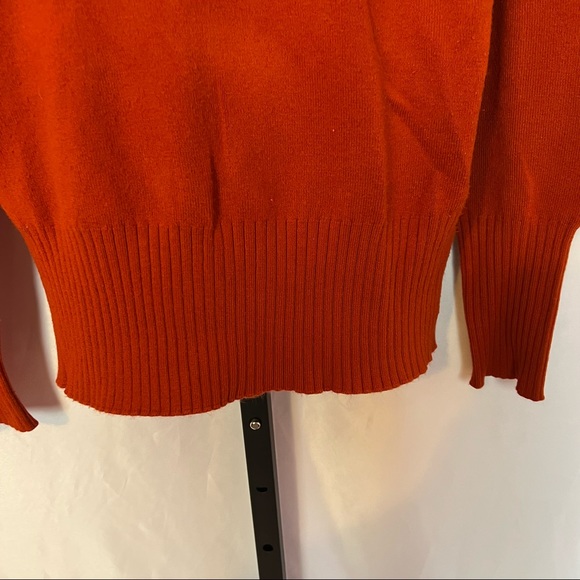 French Connection Reddish Orange Mock Neck Long Sleeve Sweater, size Medium - Picture 5 of 8